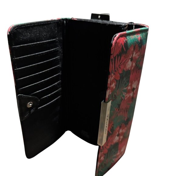 Tahari Floral Print Vegan Leather Clutch Wallet With Saffiano Finish - Picture 4 of 7